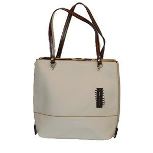 Dana Buchman Tote Handbag Color Bone Animal Print Sides
